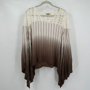 Gimmicks by BKE Womens Boto Top Size L Crochet Trim Festival Western Peasant